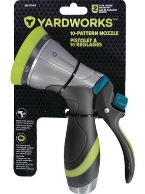 Free if bundle from 25$ YARDWORKS 10-Pattern Garden Hose Nozzle